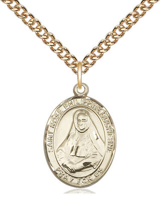 14kt Gold Saint Rose Philippine Medal Engraved Catholic Saint Jewelry