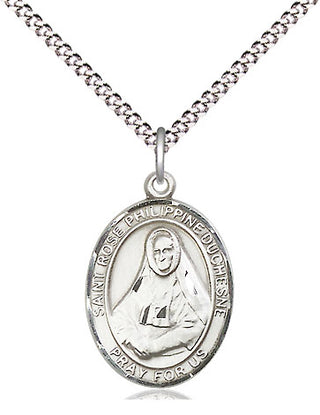 Pewter Saint Rose Philippine Medal Religious Jewelry Engraved Catholic Saint Jewelry