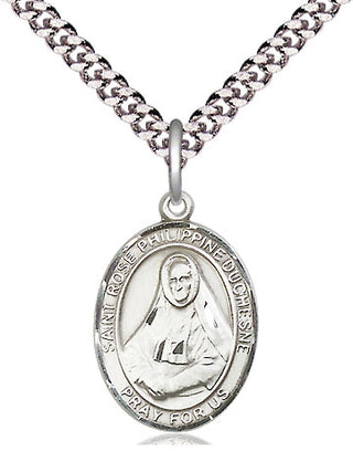 Pewter Saint Rose Philippine Medal Religious Jewelry Engraved Catholic Saint Jewelry