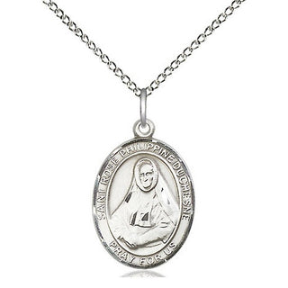 Sterling Silver Saint Rose Philippine Medal Religious Jewelry Engraved Catholic Saint Jewelry