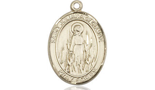 14kt Gold Saint Juliana Medal Engraved Catholic Saint Jewelry