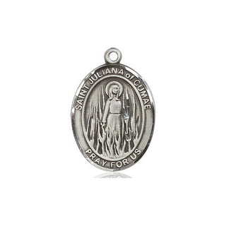Sterling Silver Saint Juliana Medal Religious Jewelry Engraved Catholic Saint Jewelry