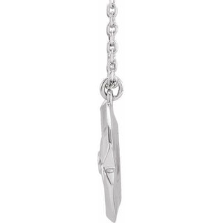 Sterling Silver .01 CT Natural Diamond Star 16-18" Necklace