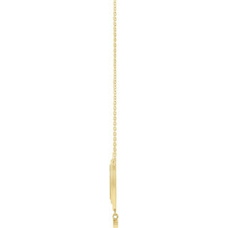 14K Yellow .015 CT Natural Diamond Rosary Cross 18" Necklace