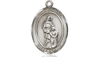 Pewter Saint Anne Medal Engraved Catholic Saint Jewelry
