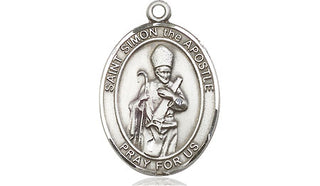 Pewter Saint Simon Medal Engraved Catholic Saint Jewelry