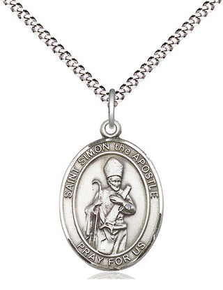 Pewter Saint Simon Medal Religious Jewelry Engraved Catholic Saint Jewelry