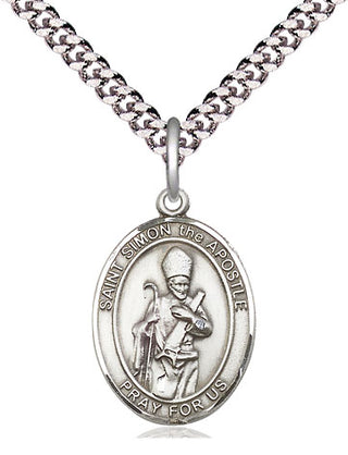 Pewter Saint Simon Medal Religious Jewelry Engraved Catholic Saint Jewelry