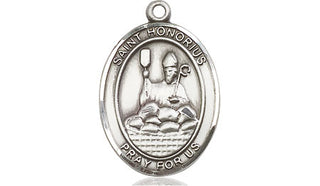 Pewter Saint Honorius Medal Engraved Catholic Saint Jewelry