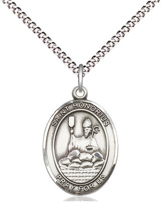 Pewter Saint Honorius Medal Religious Jewelry Engraved Catholic Saint Jewelry