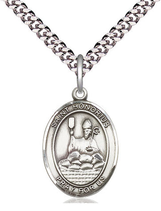 Pewter Saint Honorius Medal Religious Jewelry Engraved Catholic Saint Jewelry