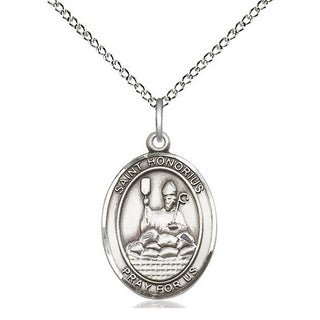 Sterling Silver Saint Honorius Medal Religious Jewelry Engraved Catholic Saint Jewelry