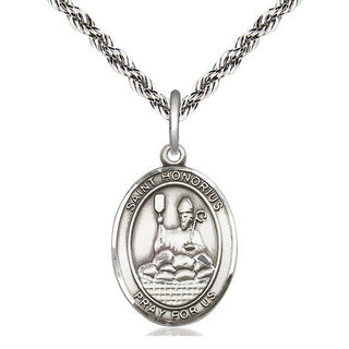 Sterling Silver Saint Honorius Medal Religious Jewelry Engraved Catholic Saint Jewelry