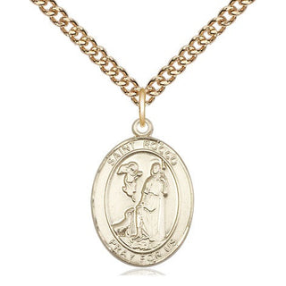 14kt Gold Filled Saint Rocco Medal Religious Jewelry Engraved Catholic Saint Jewelry