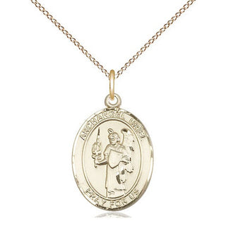 14kt Gold Filled Saint Uriel the Archangel Medal Religious Jewelry Engraved Catholic Saint Jewelry