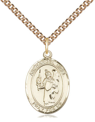 14kt Gold Filled Saint Uriel the Archangel Medal Religious Jewelry Engraved Catholic Saint Jewelry