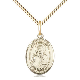14kt Gold Filled Saint Marina Medal Religious Jewelry Engraved Catholic Saint Jewelry