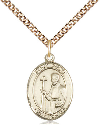 14kt Gold Filled Saint Regis Medal Religious Jewelry Engraved Catholic Saint Jewelry