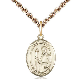 14kt Gold Filled Saint Regis Medal Religious Jewelry Engraved Catholic Saint Jewelry