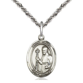Sterling Silver Saint Regis Medal Religious Jewelry Engraved Catholic Saint Jewelry