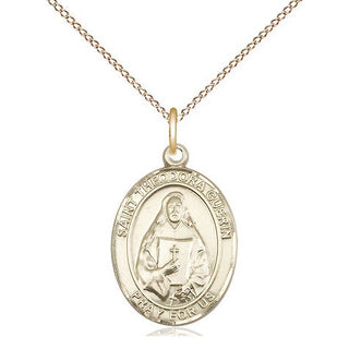 14kt Gold Filled Saint Theodora Medal Religious Jewelry Engraved Catholic Saint Jewelry
