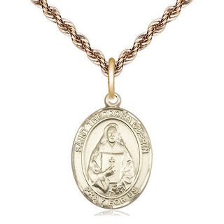 14kt Gold Filled Saint Theodora Medal Religious Jewelry Engraved Catholic Saint Jewelry
