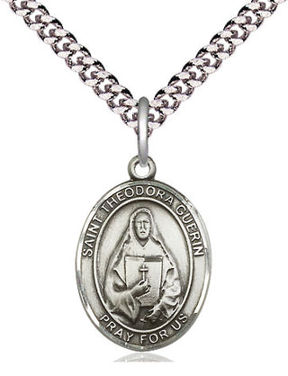 Pewter Saint Theodora Medal Religious Jewelry Engraved Catholic Saint Jewelry