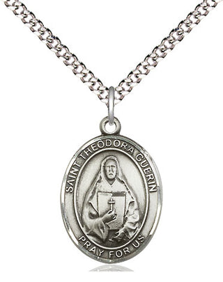 Pewter Saint Theodora Medal Religious Jewelry Engraved Catholic Saint Jewelry