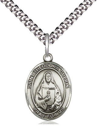 Pewter Saint Theodora Medal Religious Jewelry Engraved Catholic Saint Jewelry