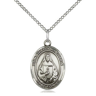Sterling Silver Saint Theodora Medal Religious Jewelry Engraved Catholic Saint Jewelry