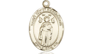 14kt Gold Filled Saint Ivo Medal Engraved Catholic Saint Jewelry