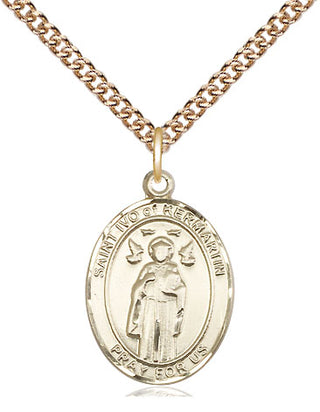 14kt Gold Filled Saint Ivo Medal Religious Jewelry Engraved Catholic Saint Jewelry