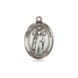 Pewter Saint Ivo Medal Engraved Catholic Saint Jewelry