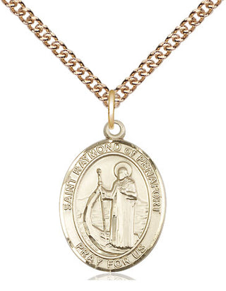 14kt Gold Filled Saint Raymond of Penafort Medal Religious Jewelry Engraved Catholic Saint Jewelry