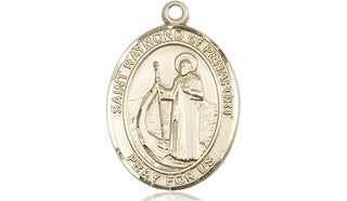14kt Gold Saint Raymond of Penafort Medal Engraved Catholic Saint Jewelry