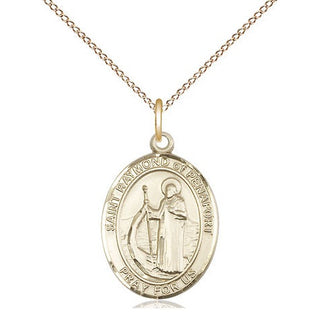 14kt Gold Saint Raymond of Penafort Medal Engraved Catholic Saint Jewelry