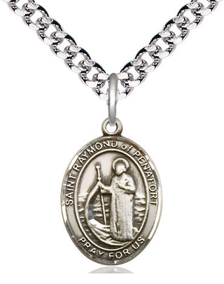 Pewter Saint Raymond of Penafort Medal Religious Jewelry Engraved Catholic Saint Jewelry
