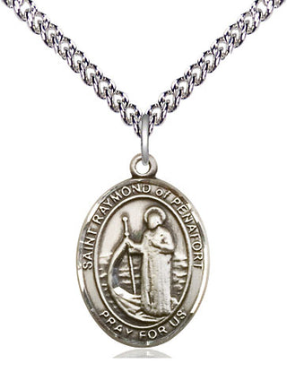 Sterling Silver Saint Raymond of Penafort Medal Religious Jewelry Engraved Catholic Saint Jewelry