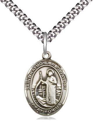 Sterling Silver Saint Raymond of Penafort Medal Religious Jewelry Engraved Catholic Saint Jewelry