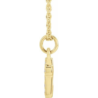 14K Yellow .04 CTW Natural Diamond Youth Cross 15" Necklace