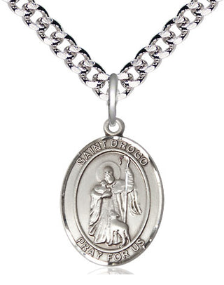 Pewter Saint Drogo Medal Religious Jewelry Engraved Catholic Saint Jewelry