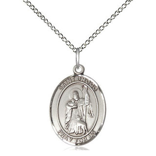 Sterling Silver Saint Drogo Medal Religious Jewelry Engraved Catholic Saint Jewelry
