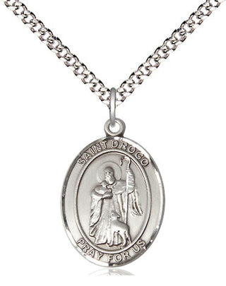 Sterling Silver Saint Drogo Medal Religious Jewelry Engraved Catholic Saint Jewelry
