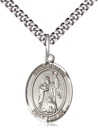 Sterling Silver Saint Drogo Medal Religious Jewelry Engraved Catholic Saint Jewelry