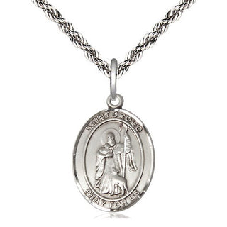 Sterling Silver Saint Drogo Medal Religious Jewelry Engraved Catholic Saint Jewelry