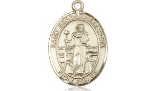 14kt Gold Filled Saint Bernadine of Sienna Medal Engraved Catholic Saint Jewelry