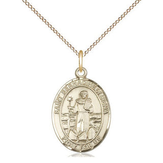 14kt Gold Filled Saint Bernadine of Sienna Medal Religious Jewelry Engraved Catholic Saint Jewelry
