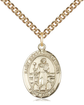 14kt Gold Filled Saint Bernadine of Sienna Medal Religious Jewelry Engraved Catholic Saint Jewelry