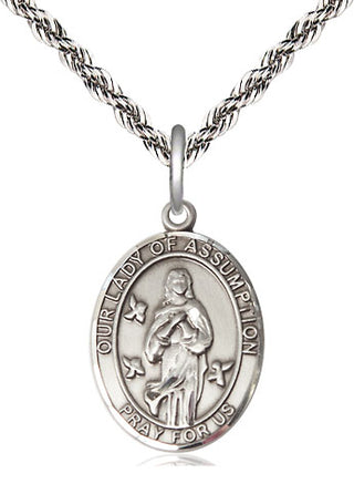 Sterling Silver Our Lady of Assumption Medal | Medium | Engravable
