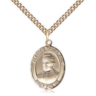 14kt Gold Filled Blessed Miguel Pro Medal Religious Jewelry Engraved Catholic Saint Jewelry